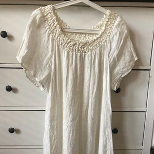 White beach cover up dress